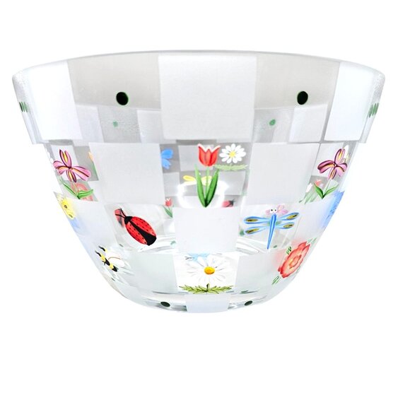 Lenox Natures Splendor Hand-Painted Salad Bowl With Floral & Butterfly Design - Picture 8 of 15